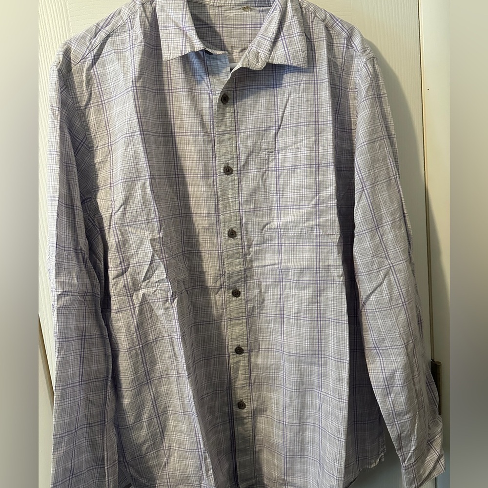 Elie Tahari Men’s Large Lilac And White Plaid Pocket